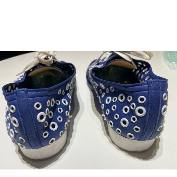 Christian Louboutin Leather Lace Up 38.5 // 8 Blue White - Picture 4 of 13